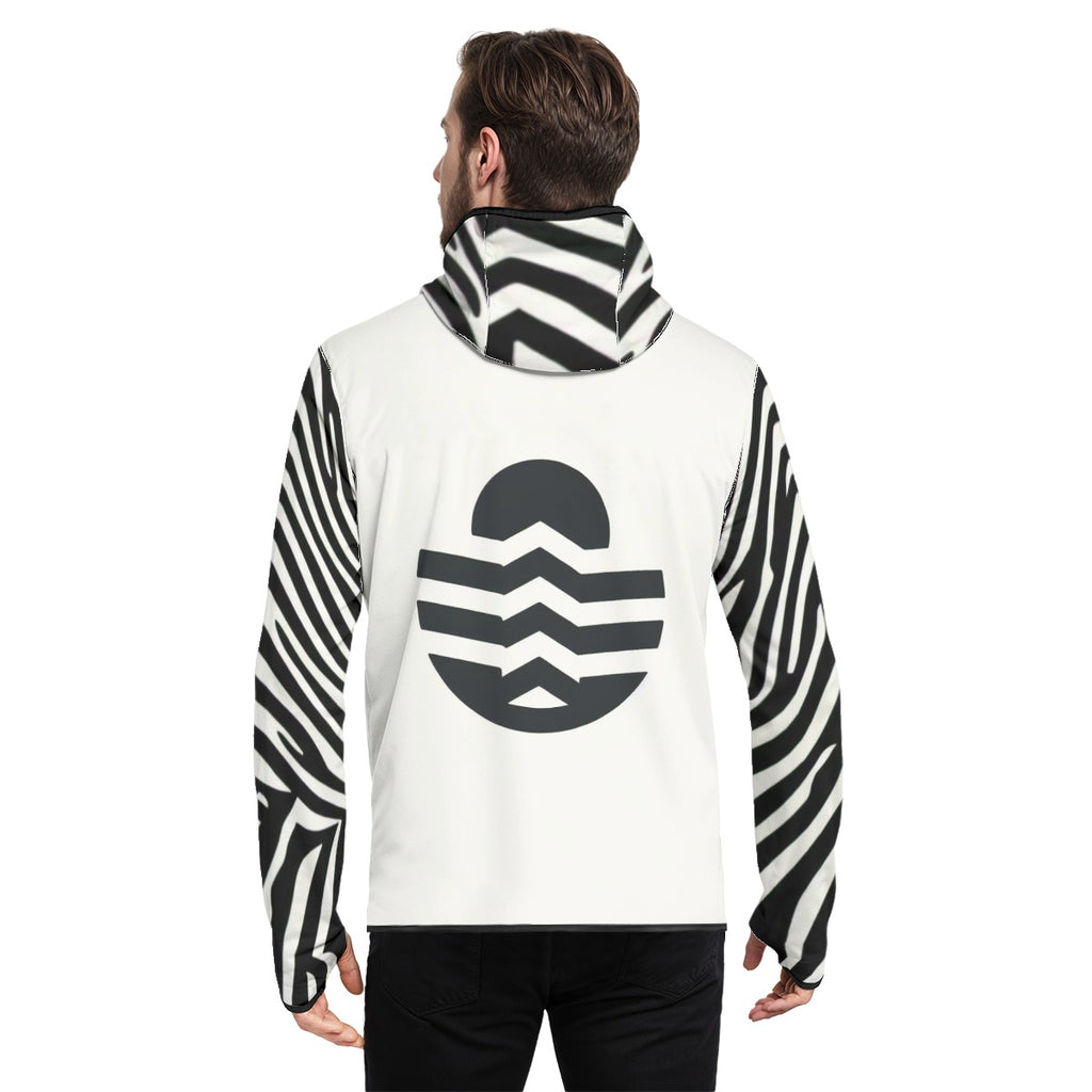 Zebra Camo- Men's Stylish Hoodie with Thumb Hole Design