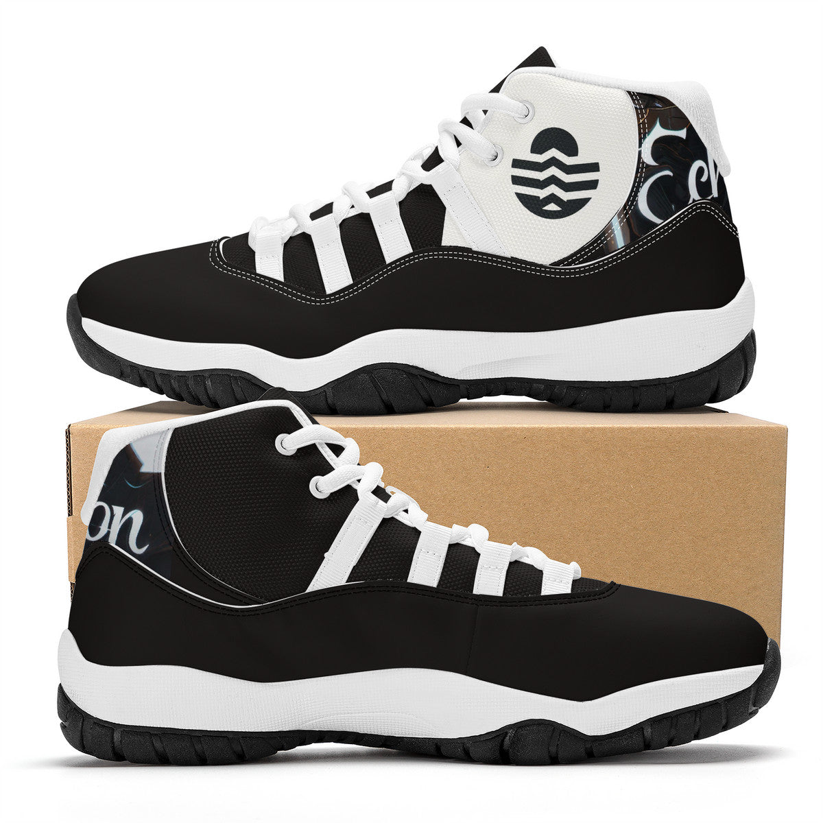 Echelon Top Level Air Retro Sneakers - Blk &White